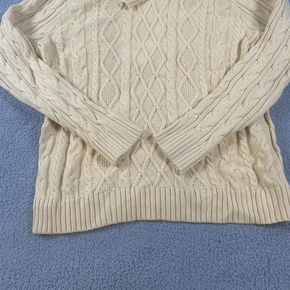 Jeanne Pierre Sweater Womens XL White Cable Diamond Knit Cowl Neck Pullover - Picture 13 of 15